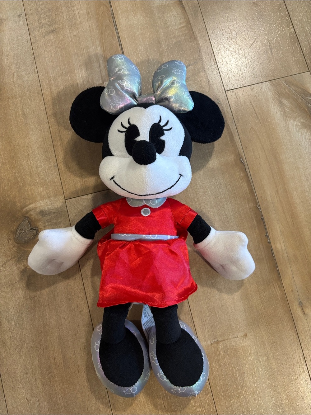 Disney 100 Years Minnie Mouse Plush - Red Dress with Silver Bow